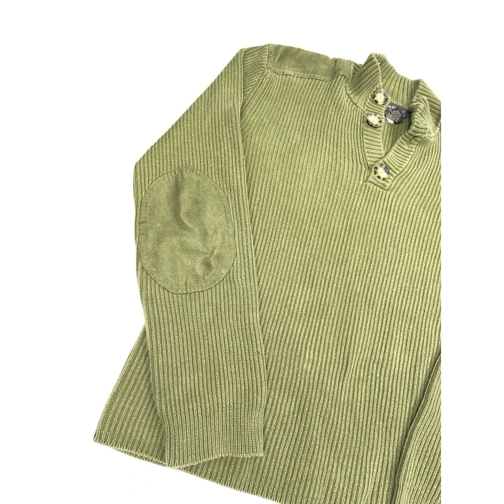 Vintage Banana Republic Henley Knit Sweater Mens XL? No‎ Tag Green  2007 Y2K